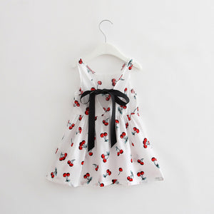 2-7y Girls Clothing Summer Girl Dress Children Kids Berry Dress Back V Dress Girls Cotton Kids Vest dress Children Clothes 2017