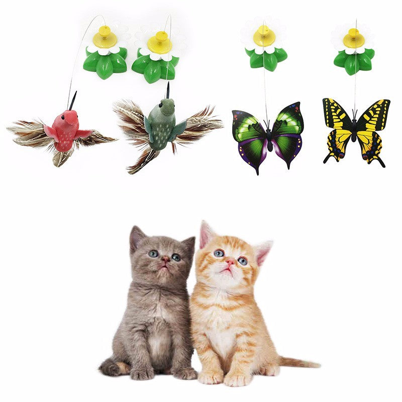 Electric Rotating Colorful Butterfly Funny dog Cat Toys bird Pet Seat Scratch Toy For Cat Kitten dog cats intelligence trainning