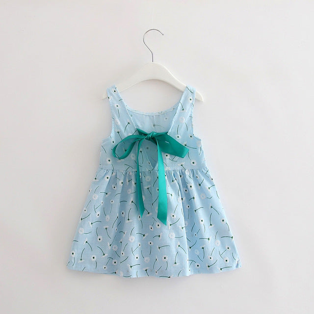 2-7y Girls Clothing Summer Girl Dress Children Kids Berry Dress Back V Dress Girls Cotton Kids Vest dress Children Clothes 2017