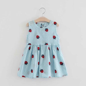 2-7y Girls Clothing Summer Girl Dress Children Kids Berry Dress Back V Dress Girls Cotton Kids Vest dress Children Clothes 2017