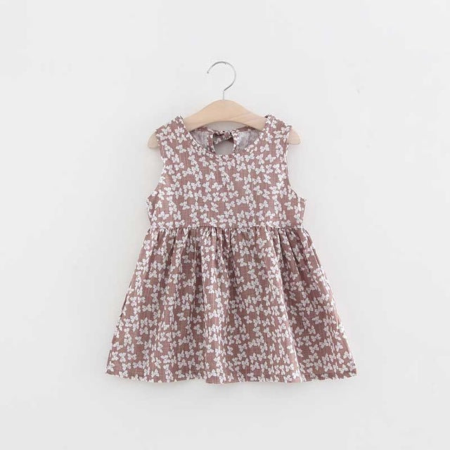 2-7y Girls Clothing Summer Girl Dress Children Kids Berry Dress Back V Dress Girls Cotton Kids Vest dress Children Clothes 2017