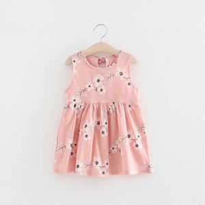 2-7y Girls Clothing Summer Girl Dress Children Kids Berry Dress Back V Dress Girls Cotton Kids Vest dress Children Clothes 2017