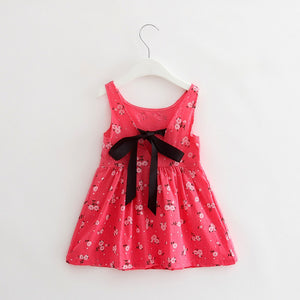 2-7y Girls Clothing Summer Girl Dress Children Kids Berry Dress Back V Dress Girls Cotton Kids Vest dress Children Clothes 2017