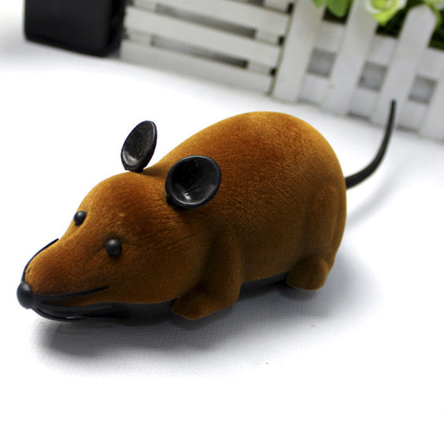 Hot selling New Black White Funny Pet Cat mice Toy Wireless RC Gray Rat Mice Toy Remote Control mouse For kids toys freeshipping