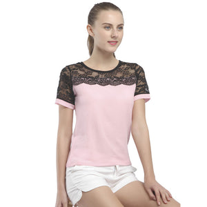 Women's Casual Lace Chiffon Chemise Blouse Tops