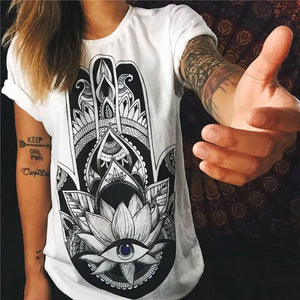 CDJLFH 2017 New Summer Top Shirts Women T Shirts Print Tshirt Sexy Plus Size T-shirt Tees Tops Fashion White S M XL XXL