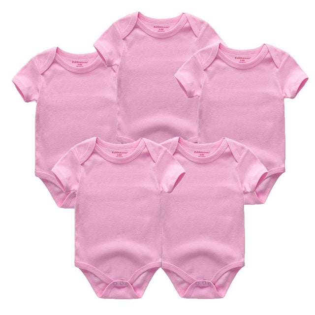 5PCS/LOT Unisex Top Quality Baby Rompers Short Sleeve Cottom O-Neck 0-12M Novel Newborn Boys&Girls Roupas de bebe Baby Clothes