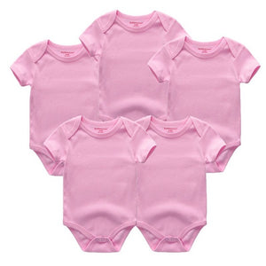 5PCS/LOT Unisex Top Quality Baby Rompers Short Sleeve Cottom O-Neck 0-12M Novel Newborn Boys&Girls Roupas de bebe Baby Clothes