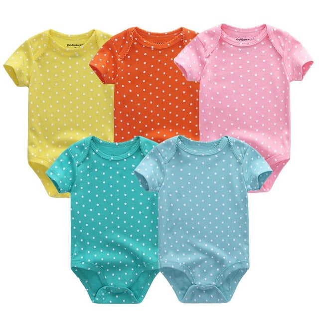 5PCS/LOT Unisex Top Quality Baby Rompers Short Sleeve Cottom O-Neck 0-12M Novel Newborn Boys&Girls Roupas de bebe Baby Clothes