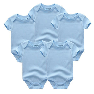 5PCS/LOT Unisex Top Quality Baby Rompers Short Sleeve Cottom O-Neck 0-12M Novel Newborn Boys&Girls Roupas de bebe Baby Clothes