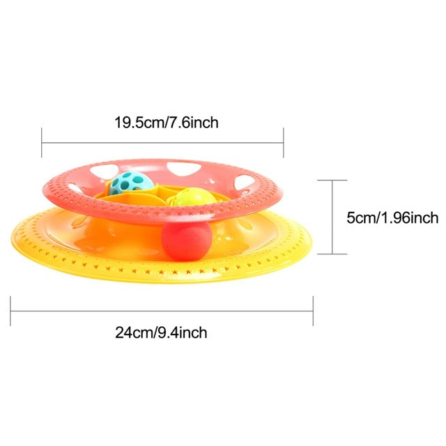 Funny Pet Toys Cat Crazy Ball Disk Interactive Amusement Plate Play Disc Trilaminar Turntable Cat Toy