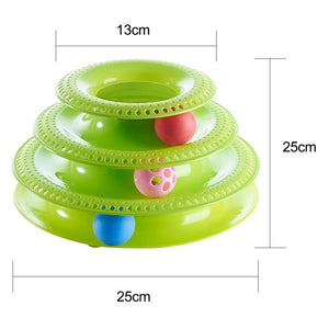 Funny Pet Toys Cat Crazy Ball Disk Interactive Amusement Plate Play Disc Trilaminar Turntable Cat Toy