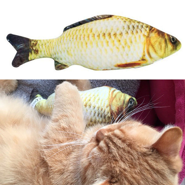 Pet Cat Toys Cute Fish Shape Chewing Toy Simulation Stuffed Fish with Catnip Pet Interactive Toy for Cats Kitten 20/30/40/60cm