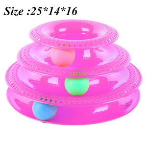 Funny Pet Toys Cat Crazy Ball Disk Interactive Amusement Plate Play Disc Trilaminar Turntable Cat Toy