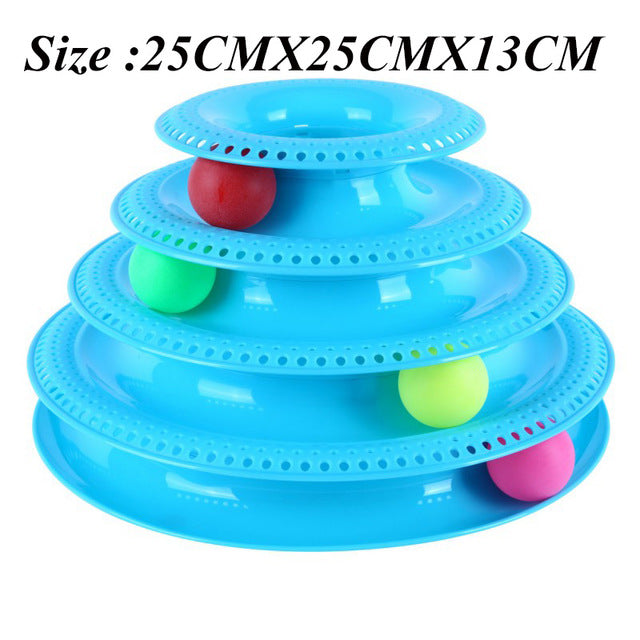 Funny Pet Toys Cat Crazy Ball Disk Interactive Amusement Plate Play Disc Trilaminar Turntable Cat Toy