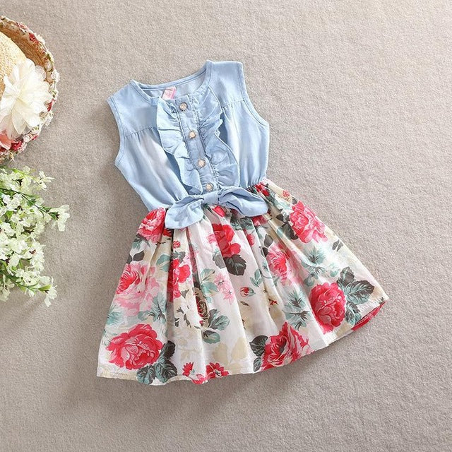 Belababy Baby Girl Dress 2018 New Brand Floral Girls Summer Dresses Princess Kids Dresses For Girls Clothing 2-9y Dropshipping